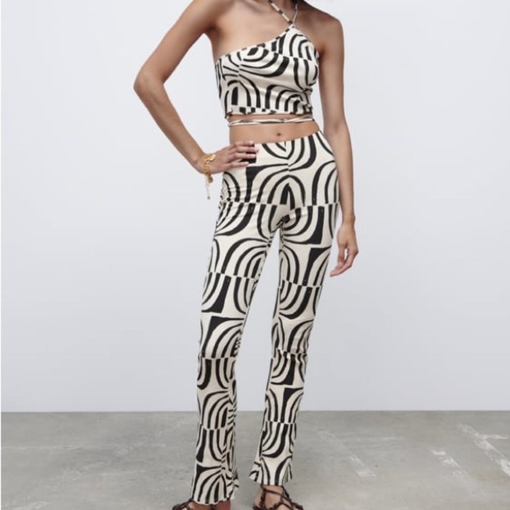 ZARA GEOMETRIC STRETCH PANT LEGGING